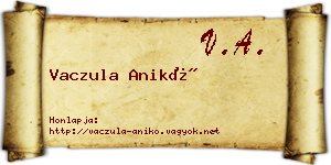 Vaczula Anikó névjegykártya
